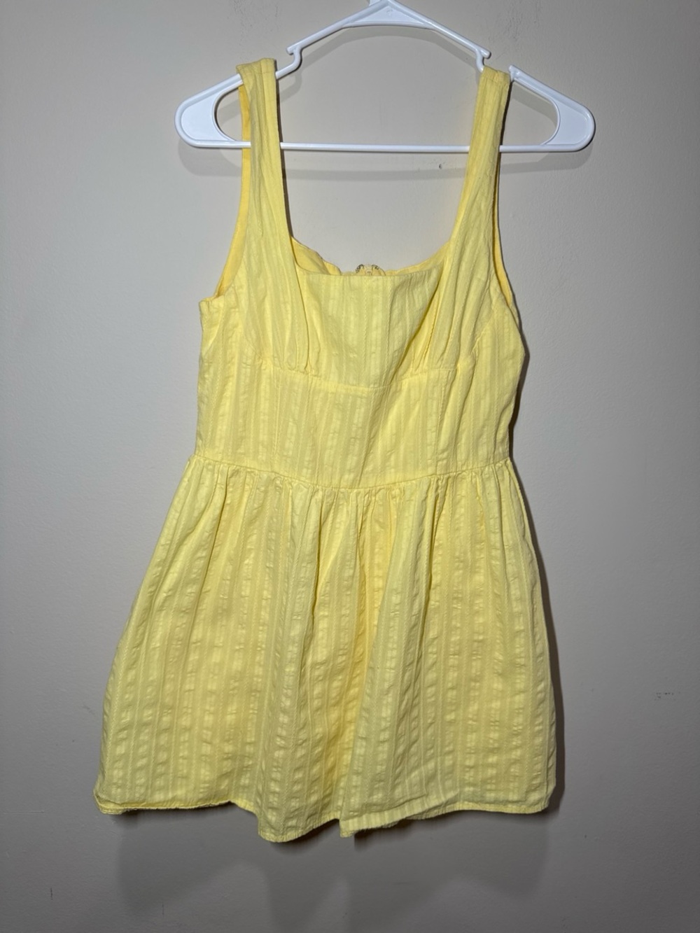 White Fox Boutique Yellow Textured Mini Dress